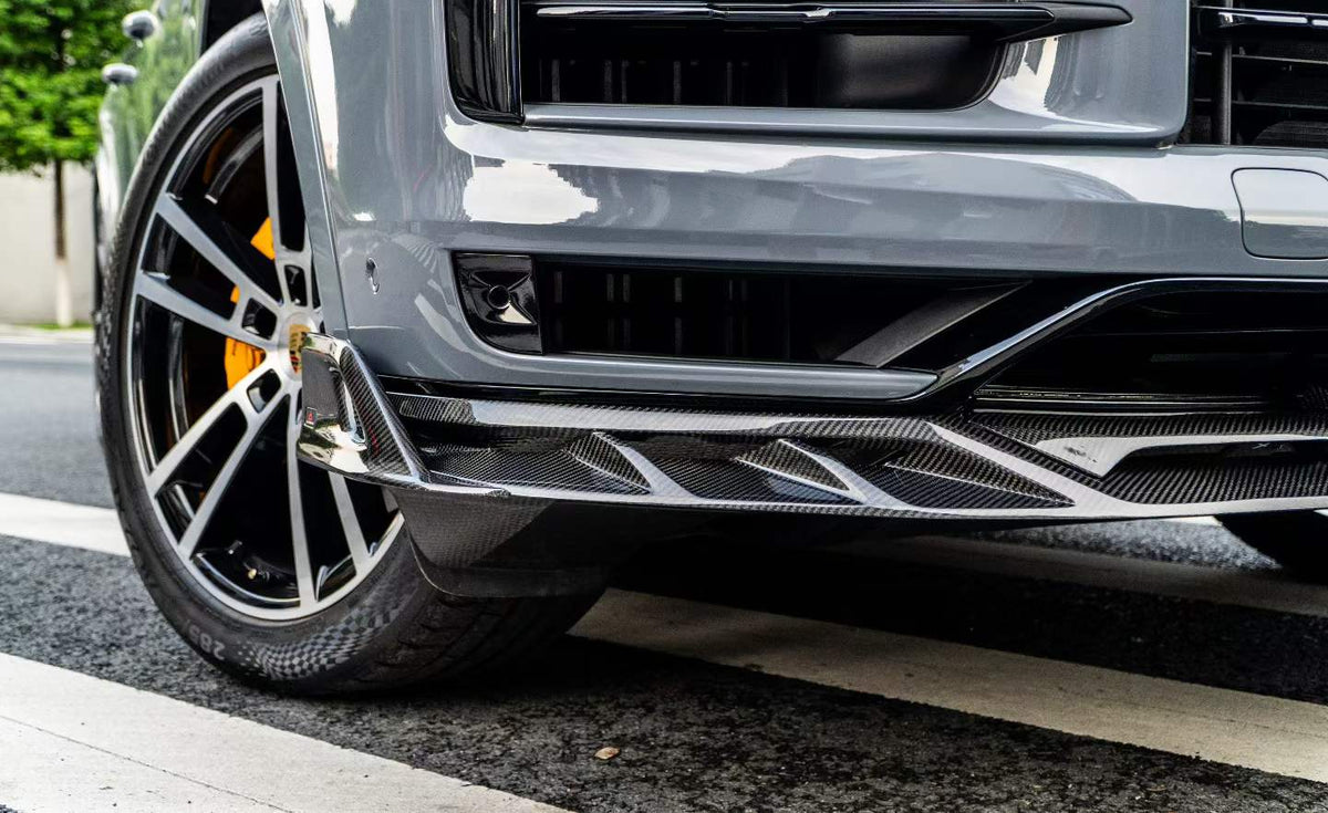 AE DESIGN - PORSCHE CAYENNE 9Y0 9Y3 DRY CARBON FIBRE FRONT LIP - Aero Carbon UK