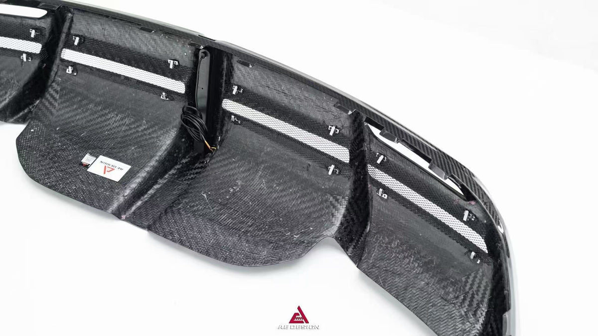 AE DESIGN - TESLA MODEL 3 HIGHLAND / PERFORMANCE 2024+ DRY CARBON FIBRE REAR DIFFUSER V2 - Aero Carbon UK