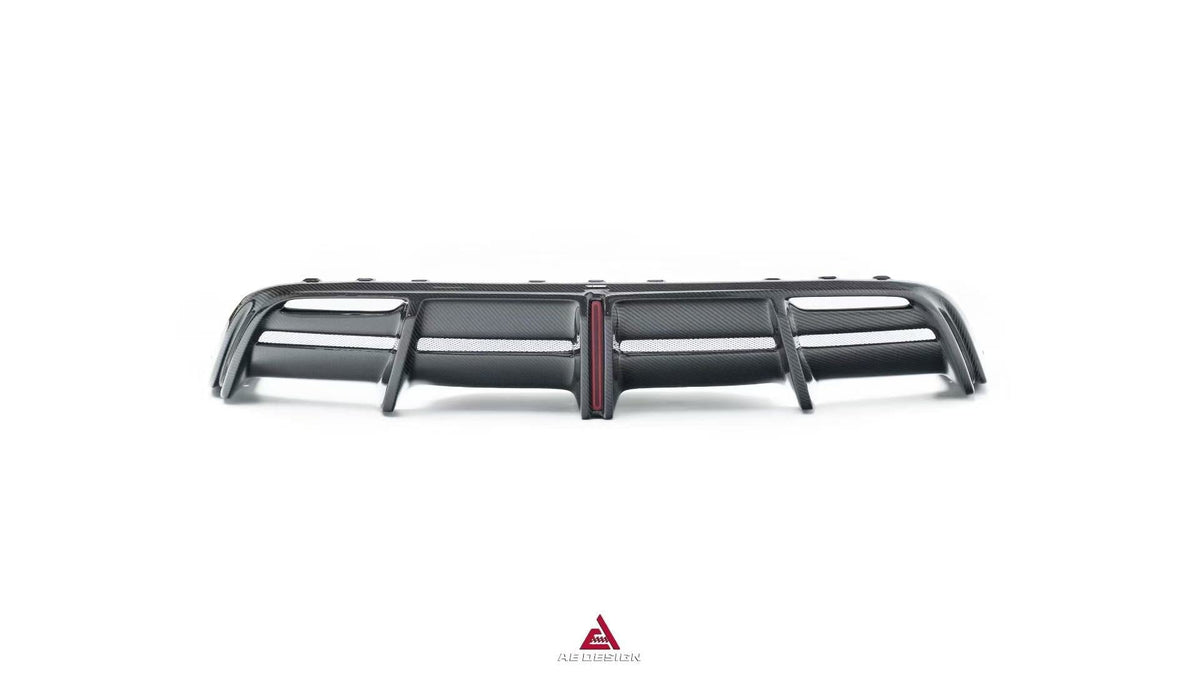 AE DESIGN - TESLA MODEL 3 HIGHLAND / PERFORMANCE 2024+ DRY CARBON FIBRE REAR DIFFUSER V2 - Aero Carbon UK
