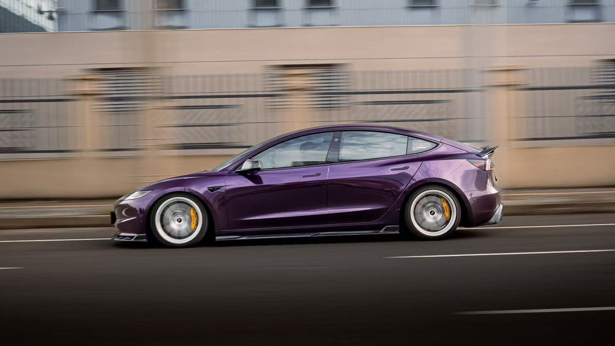 AE DESIGN - TESLA MODEL 3 HIGHLAND / PERFORMANCE 2024+ DRY CARBON FIBRE REAR DIFFUSER V2 - Aero Carbon UK