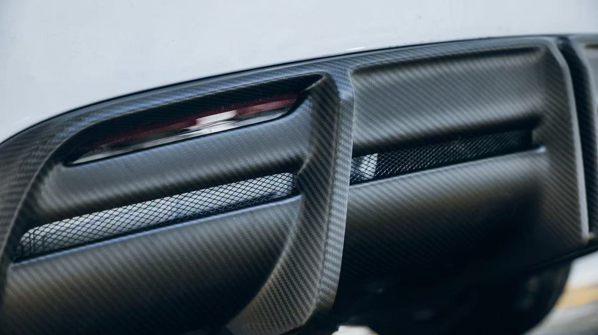 AE DESIGN - TESLA MODEL 3 HIGHLAND / PERFORMANCE 2024+ DRY CARBON FIBRE REAR DIFFUSER V2 - Aero Carbon UK
