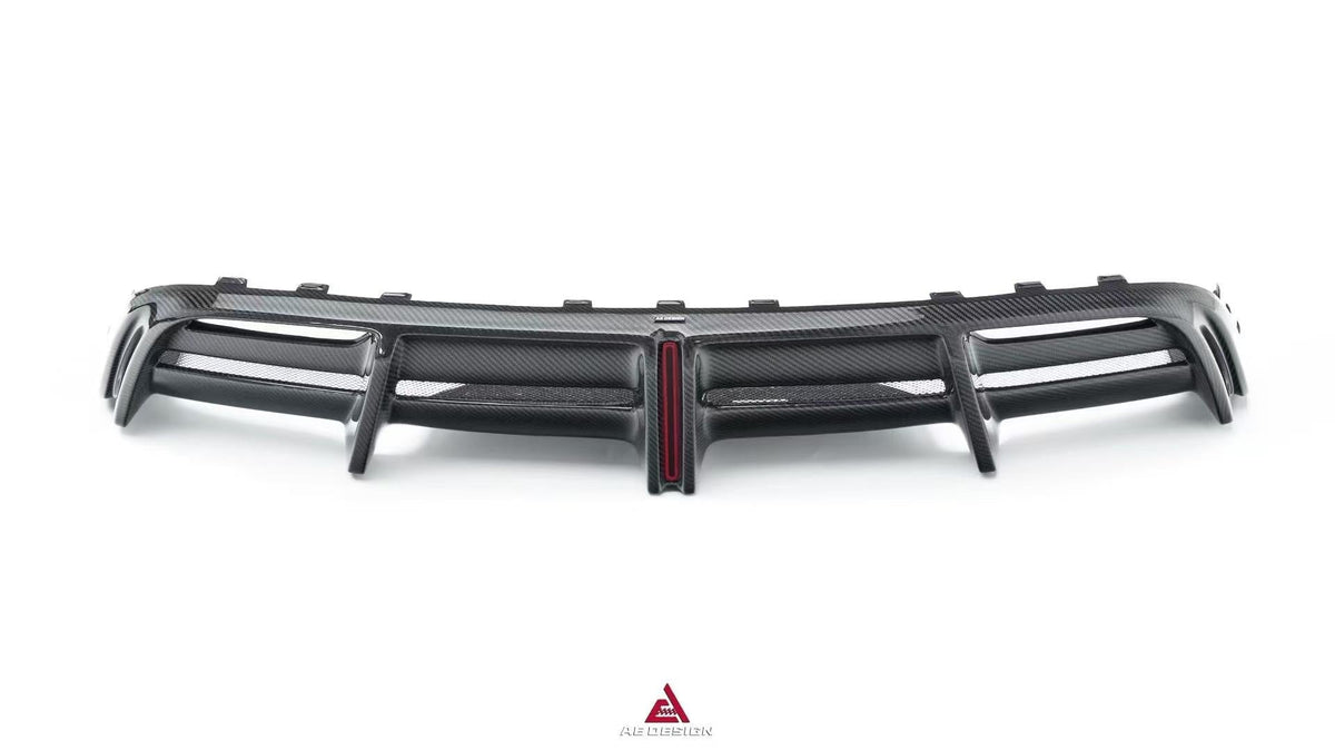 AE DESIGN - TESLA MODEL 3 HIGHLAND / PERFORMANCE 2024+ DRY CARBON FIBRE REAR DIFFUSER V2 - Aero Carbon UK