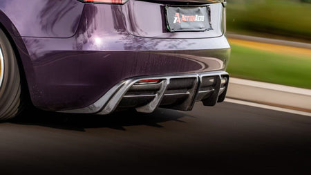 AE DESIGN - TESLA MODEL 3 HIGHLAND / PERFORMANCE 2024+ DRY CARBON FIBRE REAR DIFFUSER V2 - Aero Carbon UK