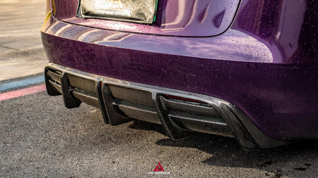 AE DESIGN - TESLA MODEL 3 HIGHLAND / PERFORMANCE 2024+ DRY CARBON FIBRE REAR DIFFUSER V2 - Aero Carbon UK