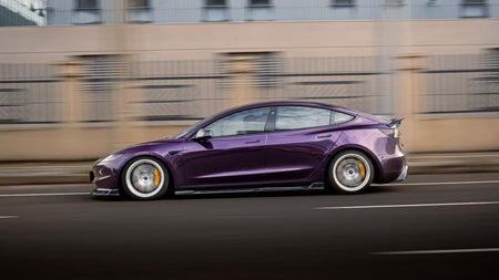 AE DESIGN - TESLA MODEL 3 HIGHLAND / PERFORMANCE 2024+ DRY CARBON FIBRE SIDE SKIRTS V2 - Aero Carbon UK