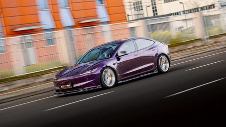AE DESIGN - TESLA MODEL 3 HIGHLAND / PERFORMANCE 2024+ DRY CARBON FIBRE SIDE SKIRTS V2 - Aero Carbon UK