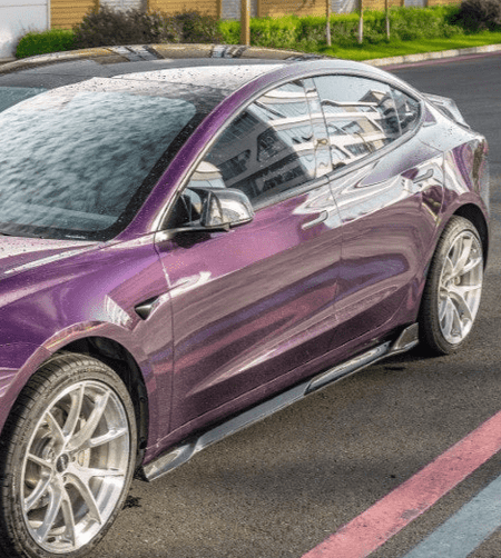 AE DESIGN - TESLA MODEL 3 HIGHLAND / PERFORMANCE 2024+ DRY CARBON FIBRE SIDE SKIRTS V2 - Aero Carbon UK
