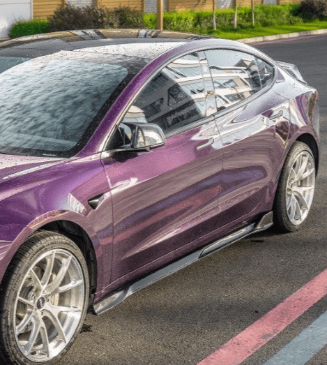 AE DESIGN - TESLA MODEL 3 HIGHLAND / PERFORMANCE 2024+ DRY CARBON FIBRE SIDE SKIRTS V2 - Aero Carbon UK