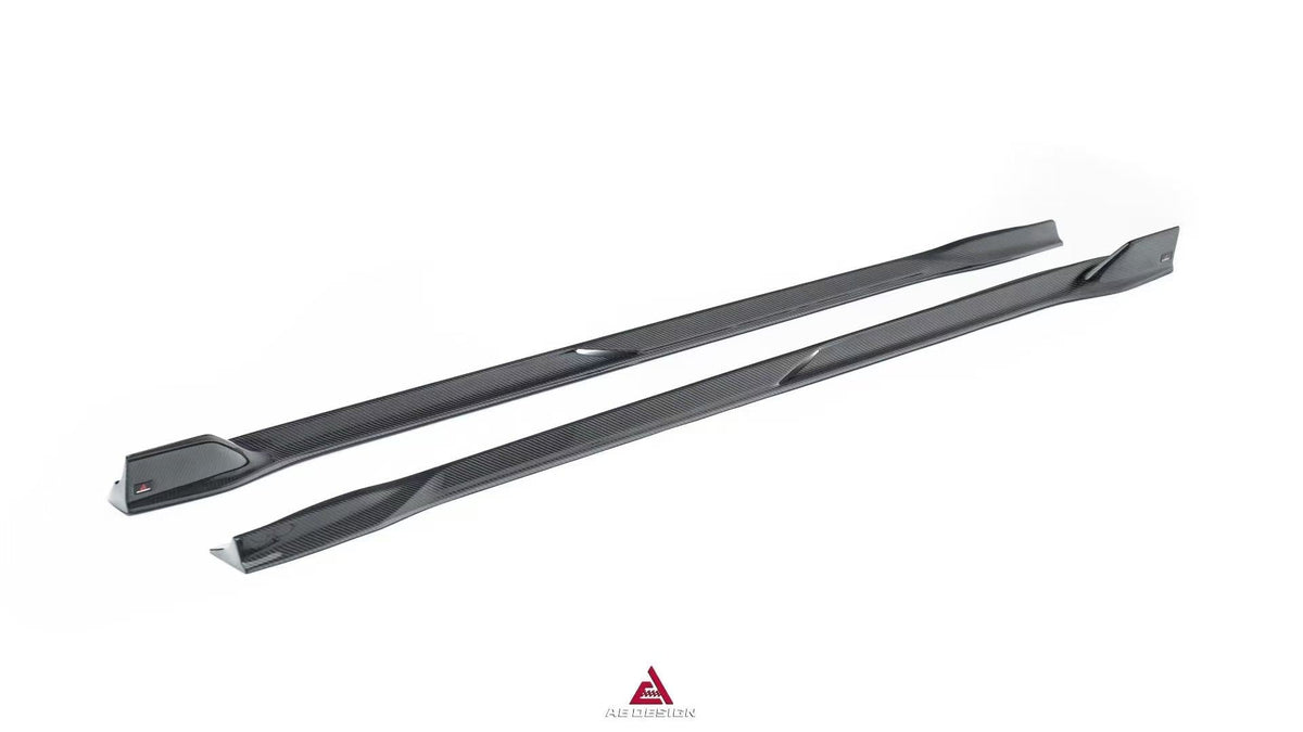 AE DESIGN - TESLA MODEL 3 HIGHLAND / PERFORMANCE 2024+ DRY CARBON FIBRE SIDE SKIRTS V2 - Aero Carbon UK