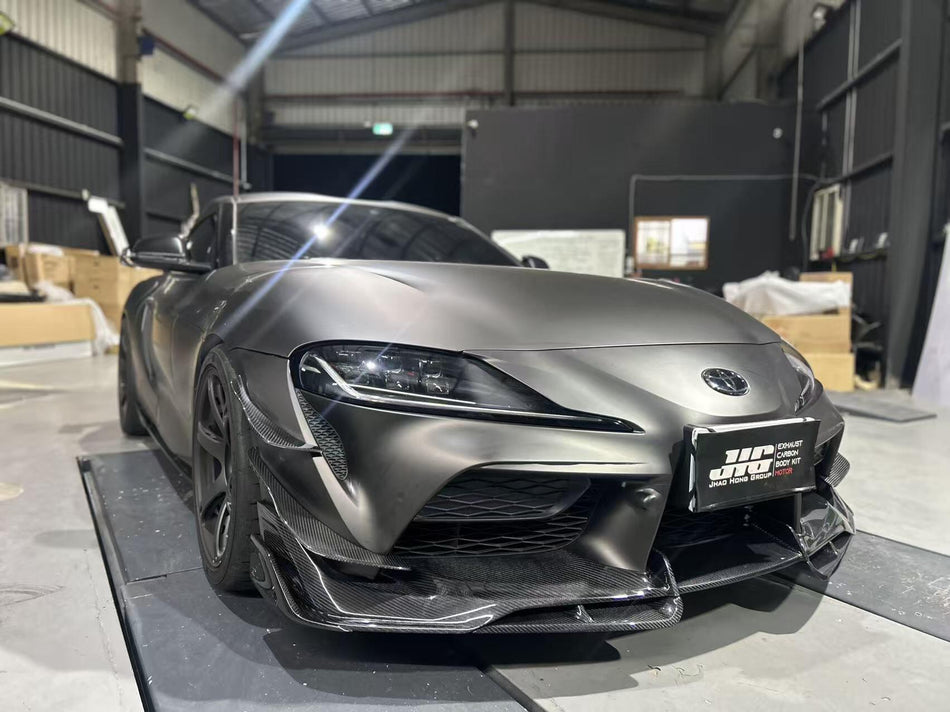 AE DESIGN - TOYOTA SUPRA A90 MK5 DRY CARBON FIBER FRONT CANARDS - Aero Carbon UK