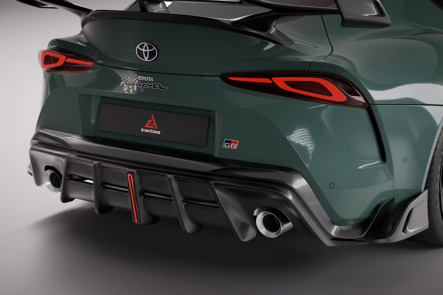 AE DESIGN - TOYOTA SUPRA A90 MK5 DRY CARBON FIBER REAR LED DIFFUSER - Aero Carbon UK