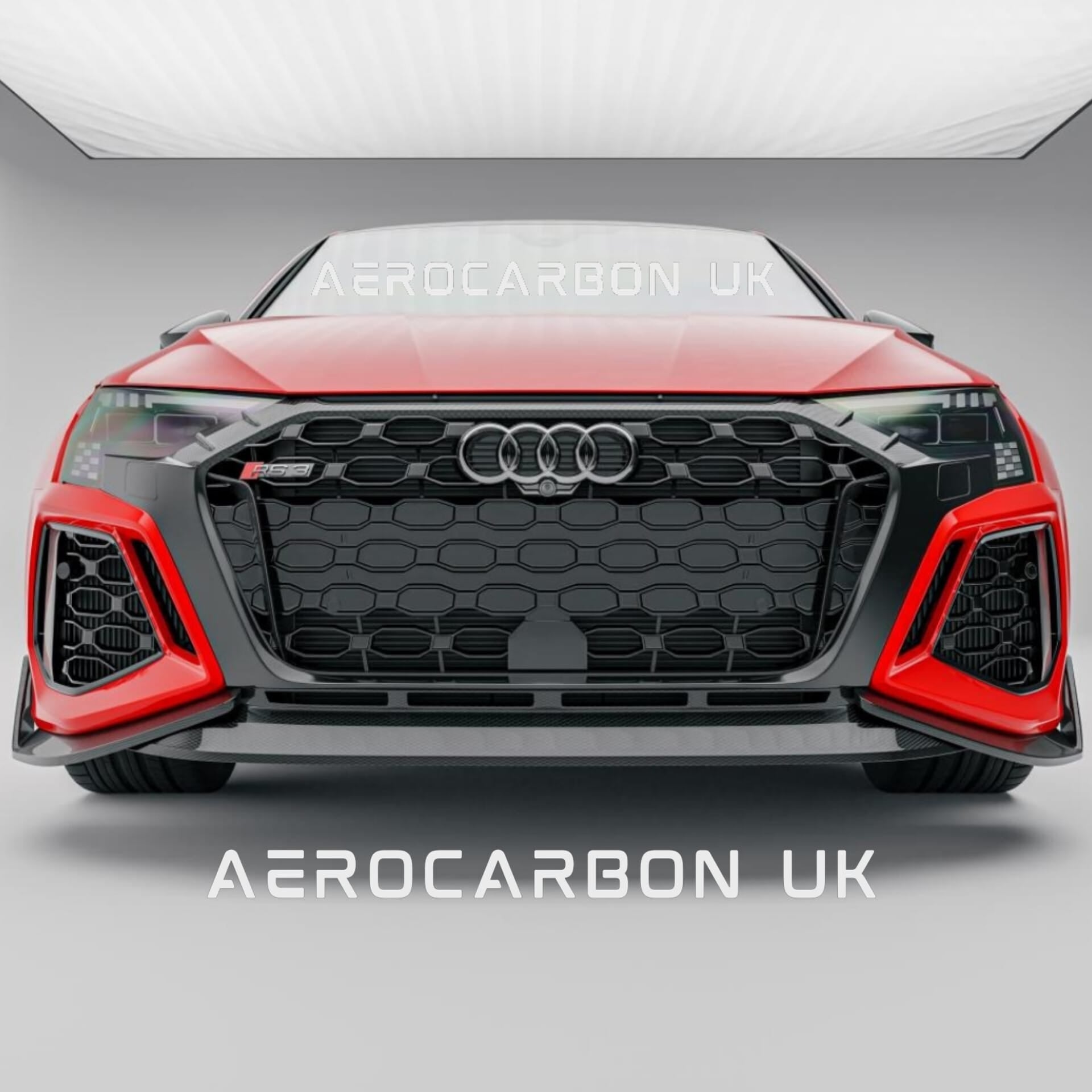 AERO CARBON - AUDI RS3 8Y DRY CARBON FIBRE FRONT LIP - Aero Carbon UK