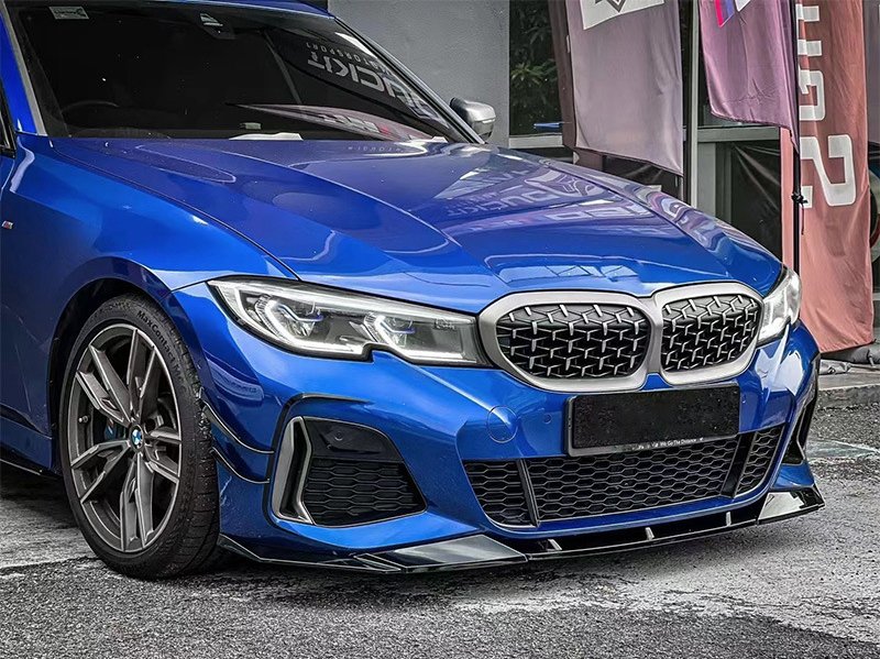 AERO CARBON - BMW 3 SERIES G20 PRE-LCI 2019-22 GLOSS BLACK FRONT LIP - Aero Carbon UK