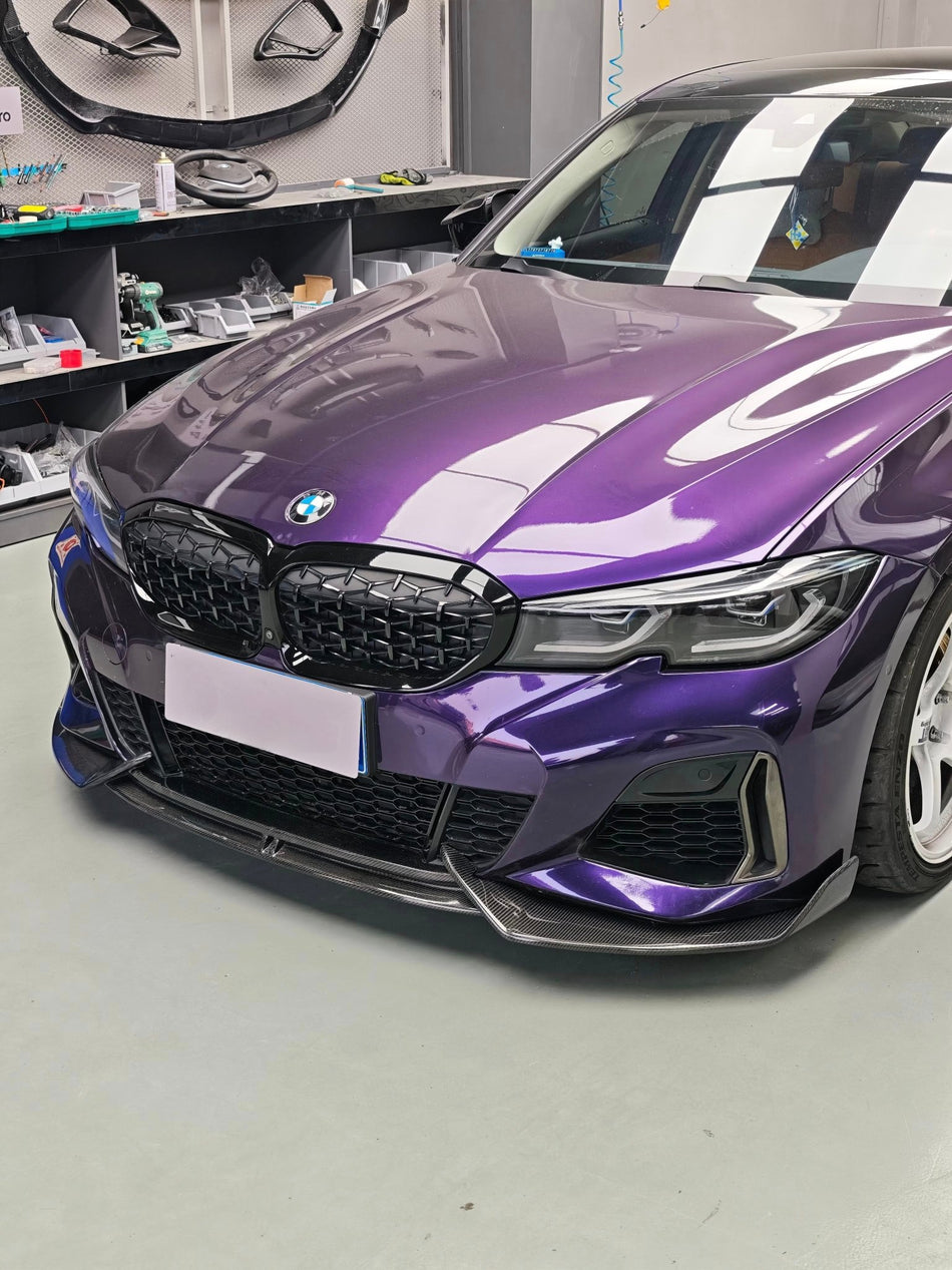 AERO CARBON - BMW 3 SERIES G20 PRE - LCI CARBON FIBER FRONT LIP AD STYLE - Aero Carbon UK