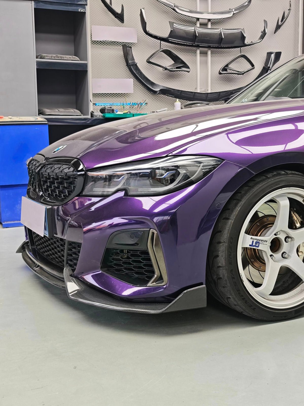 AERO CARBON - BMW 3 SERIES G20 PRE - LCI CARBON FIBER FRONT LIP AD STYLE - Aero Carbon UK