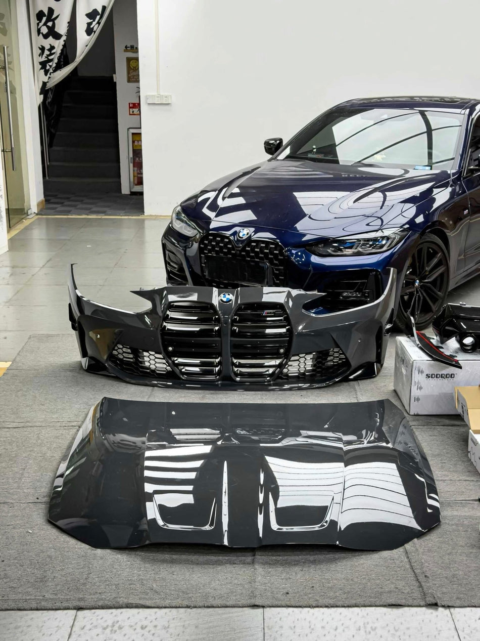 AERO CARBON - BMW 4 SERIES G22 / G23 CONVERSION BUMPER + HOOD BONNET M4 G8X STYLE - Aero Carbon UK