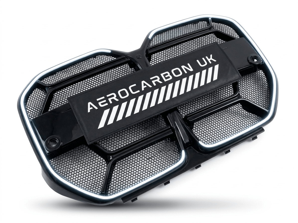 AERO CARBON - BMW 4 SERIES G22 G23 GLOSS BLACK LED MESH GRILLE - Aero Carbon UK