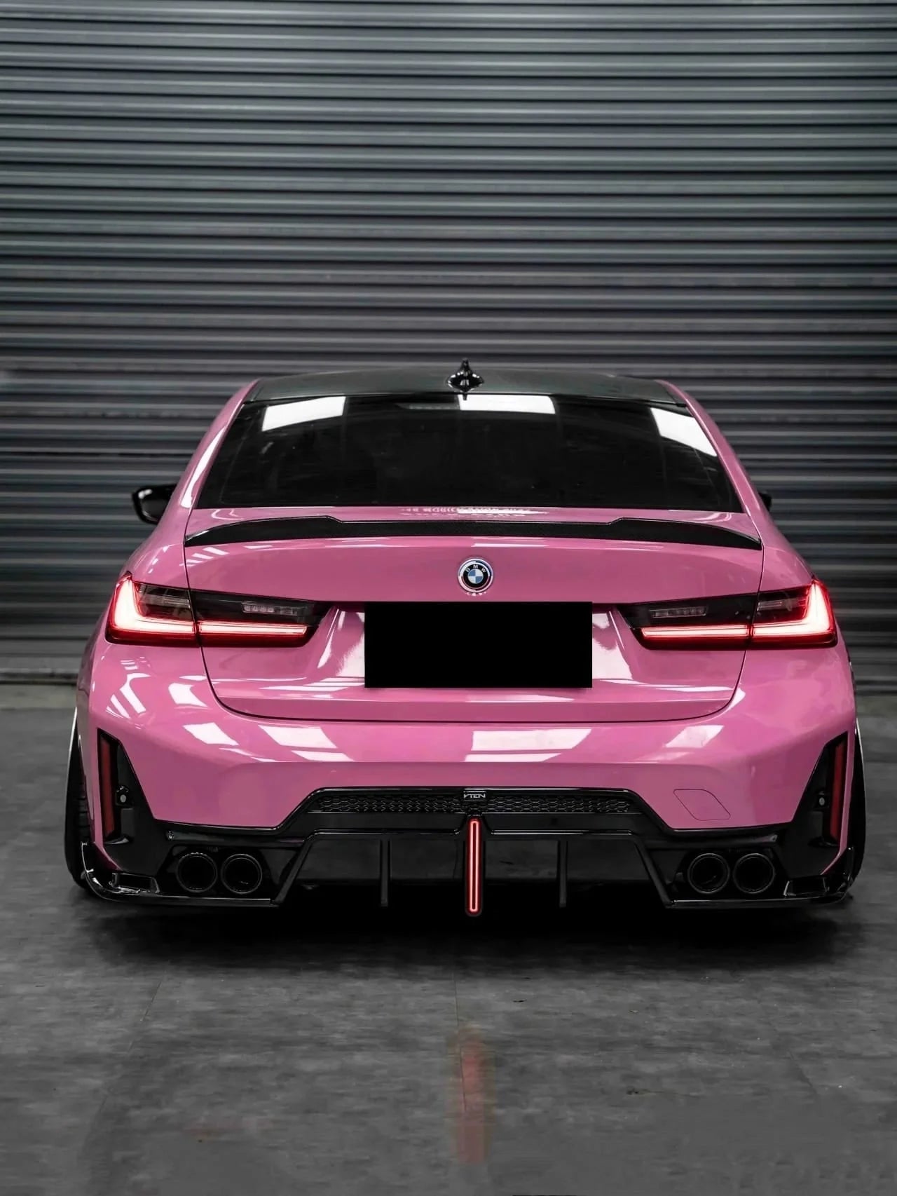 thumbnail image 2 of Gloss Black Rear Diffuser For BMW G20 LCI 330i M340i 2023-2025 With LED Light - 3pc Kit 2 of 3