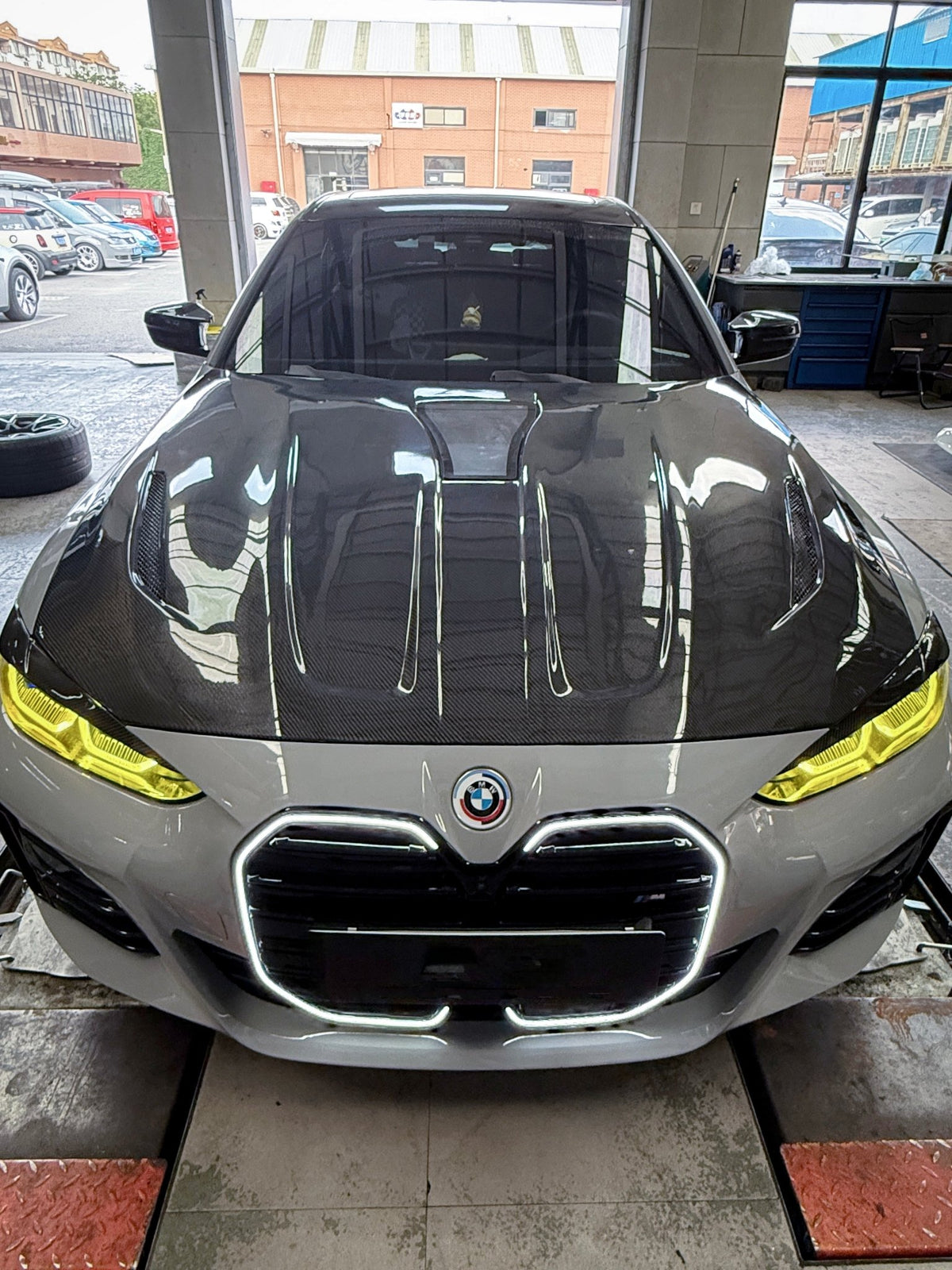 AERO CARBON - BMW I4 G26 ABS GLOSS BLACK FRONT LED GRILLE - Aero Carbon UK