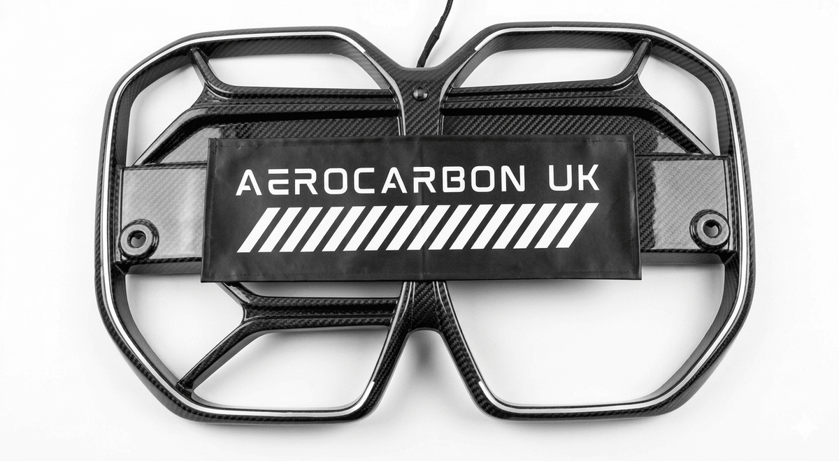 AERO CARBON - BMW I4 G26 DRY CARBON FIBER CSL STYLE FRONT LED GRILLE - Aero Carbon UK