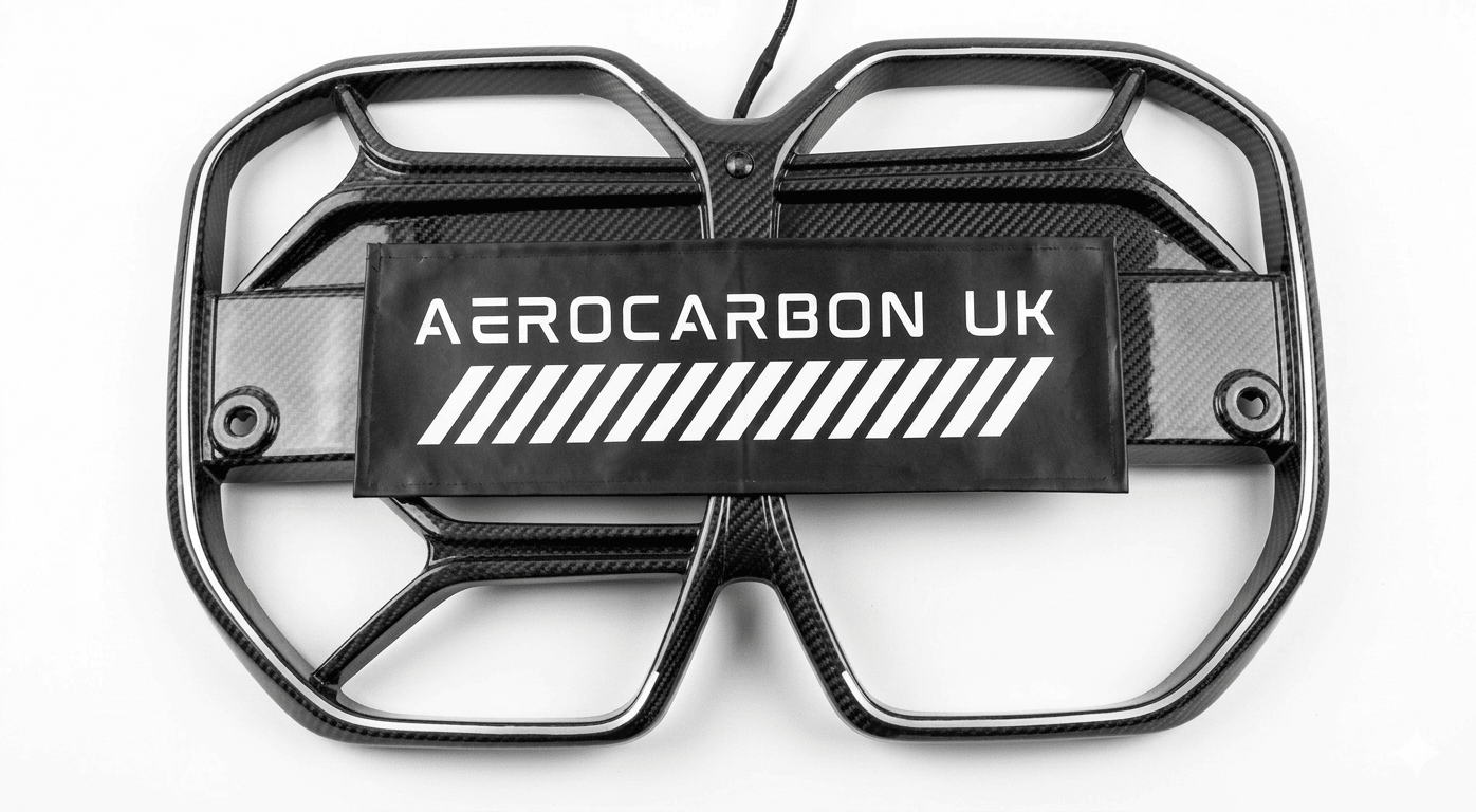 AERO CARBON - BMW I4 G26 DRY CARBON FIBER CSL STYLE FRONT LED GRILLE - Aero Carbon UK