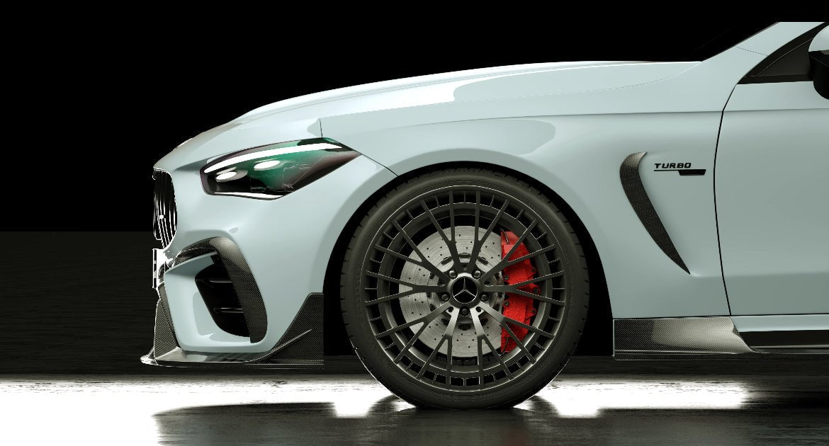 AERO CARBON - MERCEDES BENZ CLE53 DRY CARBON FIBRE FRONT LIP - Aero Carbon UK