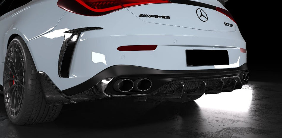 AERO CARBON - MERCEDES BENZ CLE53 DRY CARBON FIBRE REAR BUMPER TRIM - Aero Carbon UK