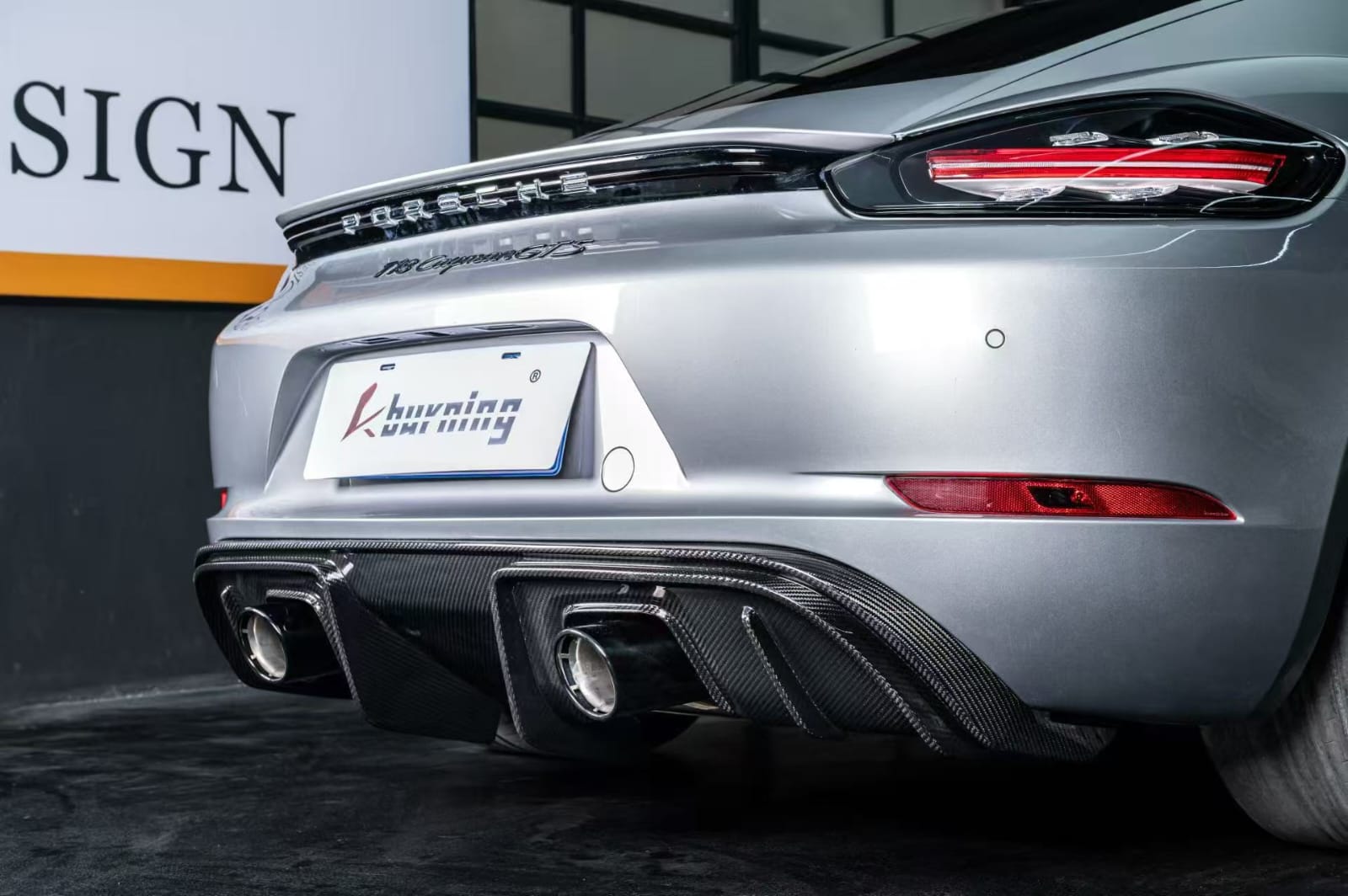 AERO CARBON - PORSCHE 718 CAYMAN CARBON FIBRE GT4 STYLE REAR DIFFUSER ...