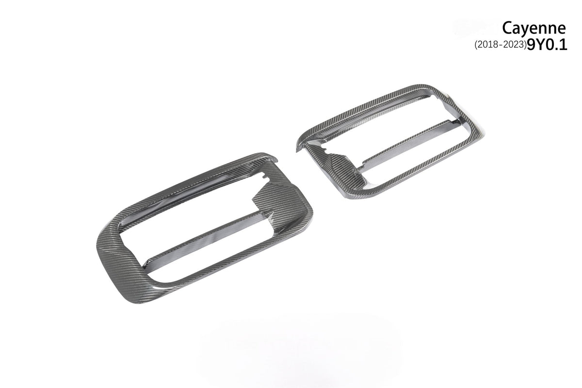 AERO CARBON - PORSCHE CAYENNE 9Y0.1 DRY CARBON FIBER FRONT BUMPER INSERTS - Aero Carbon UK