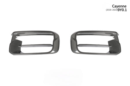 AERO CARBON - PORSCHE CAYENNE 9Y0.1 DRY CARBON FIBER FRONT BUMPER INSERTS - Aero Carbon UK