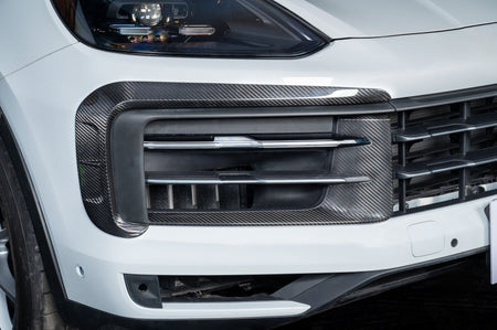 AERO CARBON - PORSCHE CAYENNE 9Y0.2 DRY CARBON FIBER FRONT BUMPER TRIM - Aero Carbon UK