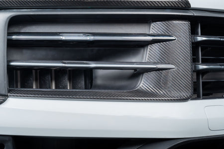 AERO CARBON - PORSCHE CAYENNE 9Y0.2 DRY CARBON FIBER FRONT BUMPER TRIM - Aero Carbon UK