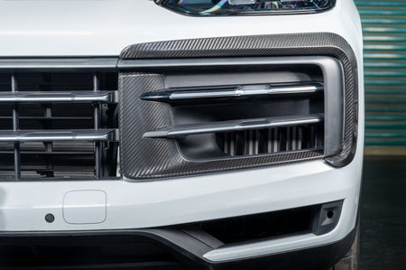 AERO CARBON - PORSCHE CAYENNE 9Y0.2 DRY CARBON FIBER FRONT BUMPER TRIM - Aero Carbon UK