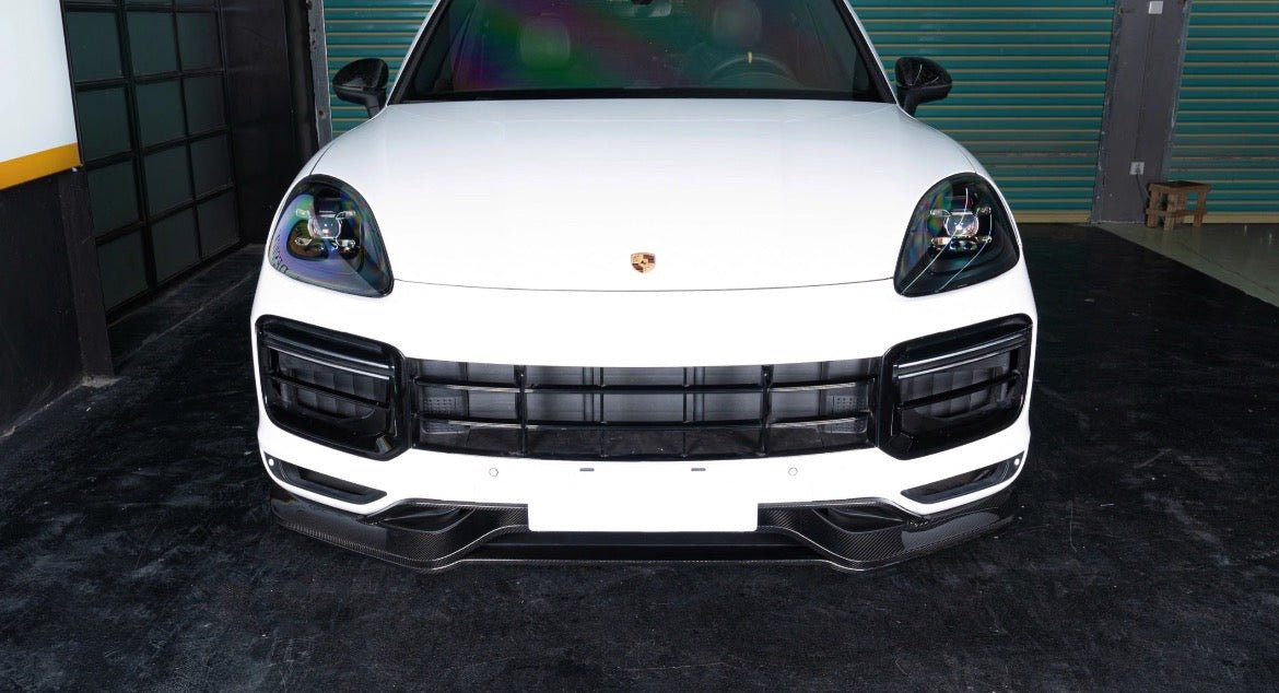 AERO CARBON - PORSCHE CAYENNE COUPE DRY CARBON FIBRE FRONT LIP - Aero Carbon UK