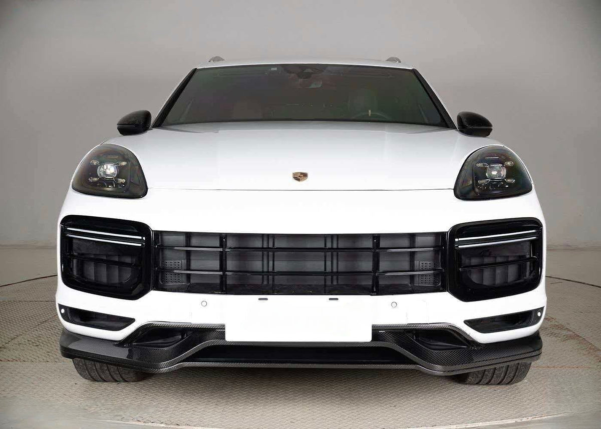 AERO CARBON - PORSCHE CAYENNE COUPE DRY CARBON FIBRE FRONT LIP - Aero Carbon UK