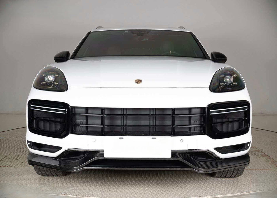 AERO CARBON - PORSCHE CAYENNE COUPE DRY CARBON FIBRE FRONT LIP - Aero Carbon UK