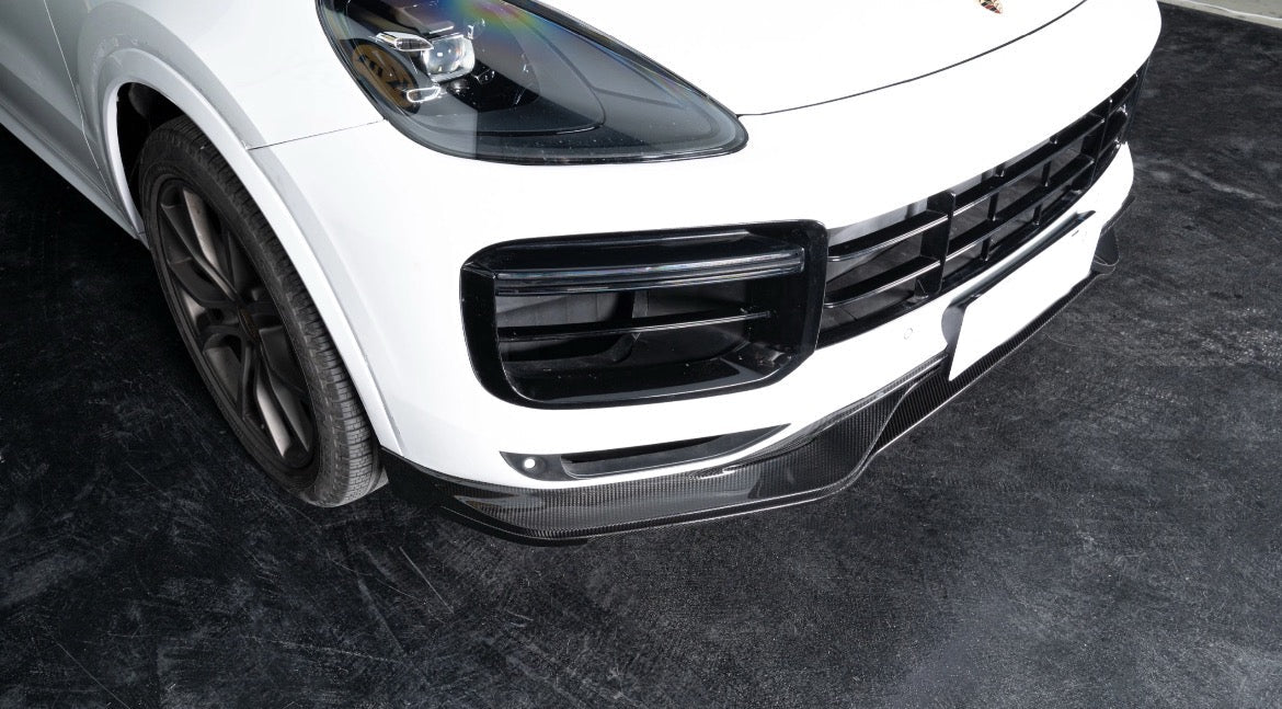 AERO CARBON - PORSCHE CAYENNE COUPE DRY CARBON FIBRE FRONT LIP - Aero Carbon UK