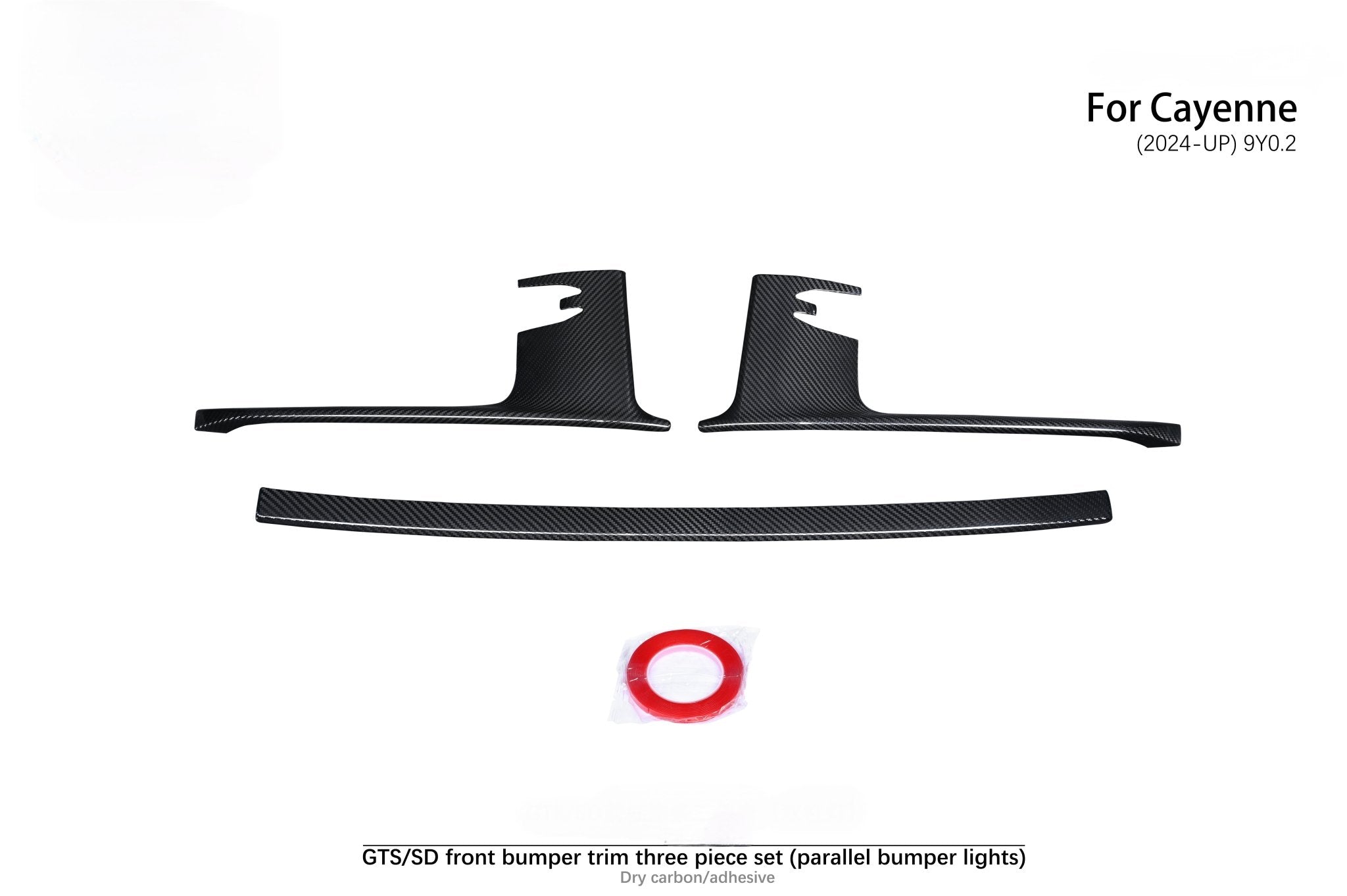 AERO CARBON - PORSCHE CAYENNE GTS 9Y0.2 DRY CARBON FIBER FRONT BUMPER TRIM - Aero Carbon UK