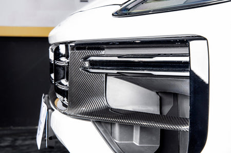 AERO CARBON - PORSCHE CAYENNE GTS 9Y0.2 DRY CARBON FIBER FRONT BUMPER TRIM - Aero Carbon UK