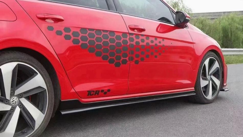 AERO CARBON - VOLKSWAGEN GOLF GTI & GOLF R MK7 MK7.5 GLOSS BLACK SIDE SKIRTS - Aero Carbon UK