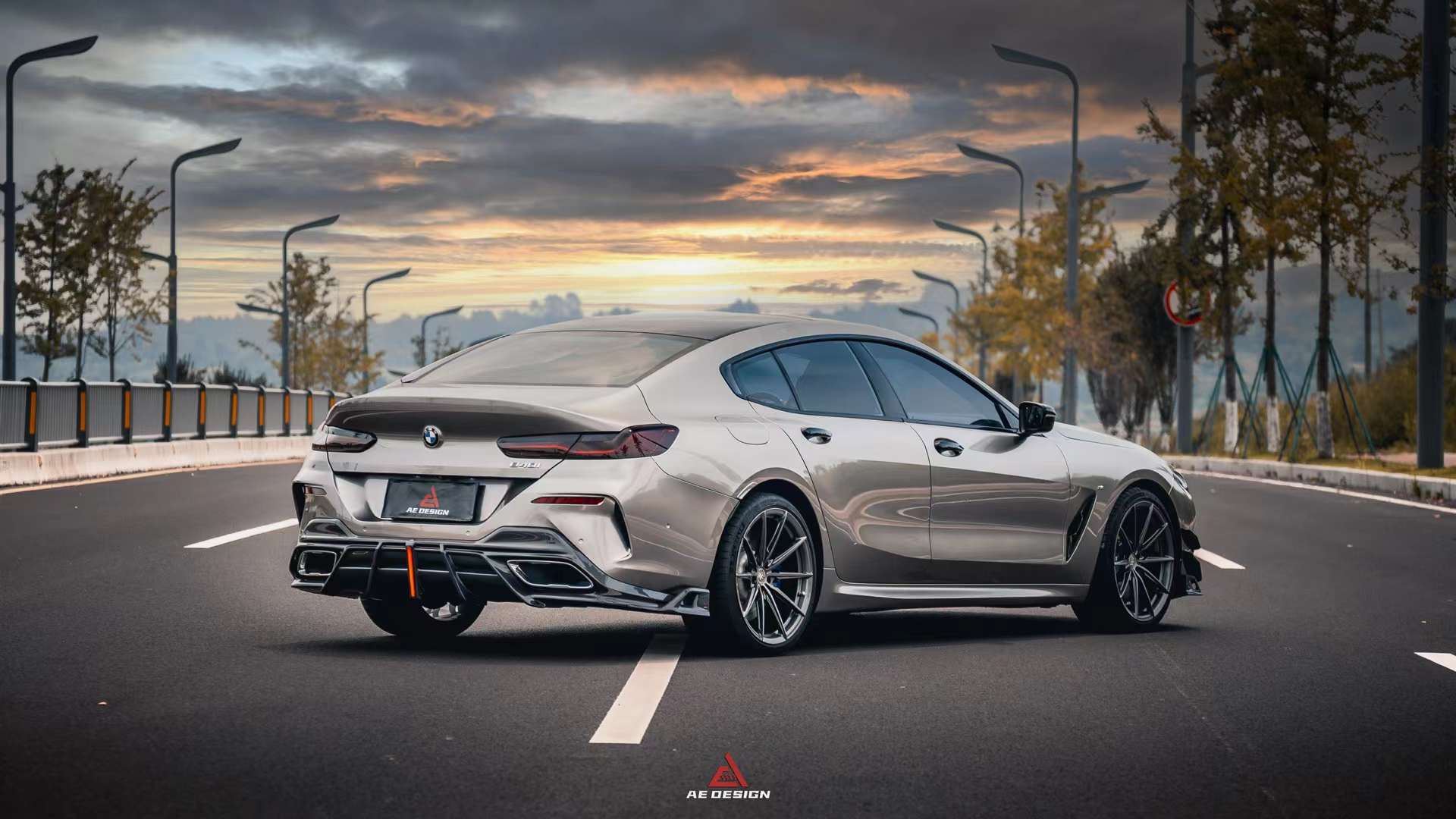 AERO DESIGN - BMW 8 SERIES G16 GRAN COUPE CARBON FIBRE LED REAR DIFFUSER - Aero Carbon UK