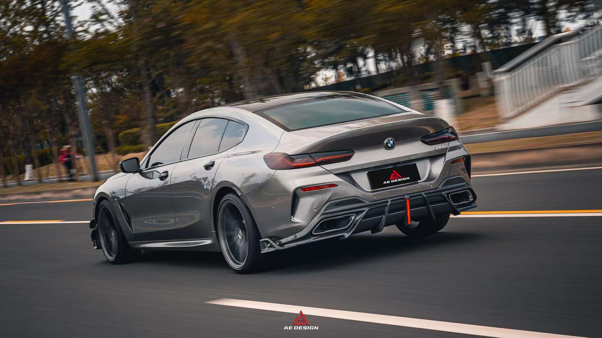 AERO DESIGN - BMW 8 SERIES G16 GRAN COUPE CARBON FIBRE LED REAR DIFFUSER - Aero Carbon UK