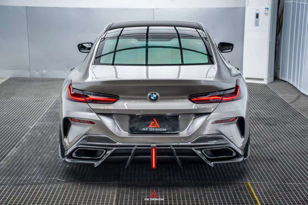 AE DESIGN - BMW 8 SERIES G14 / G15 / G16  CARBON FIBRE LED REAR DIFFUSER