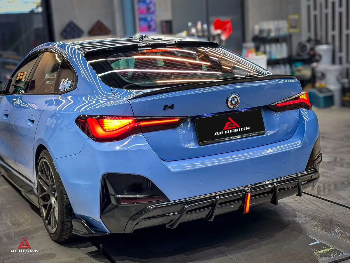 AERO DESIGN - BMW I4 G26 GLOSS BLACK REAR DIFFUSER - Aero Carbon UK
