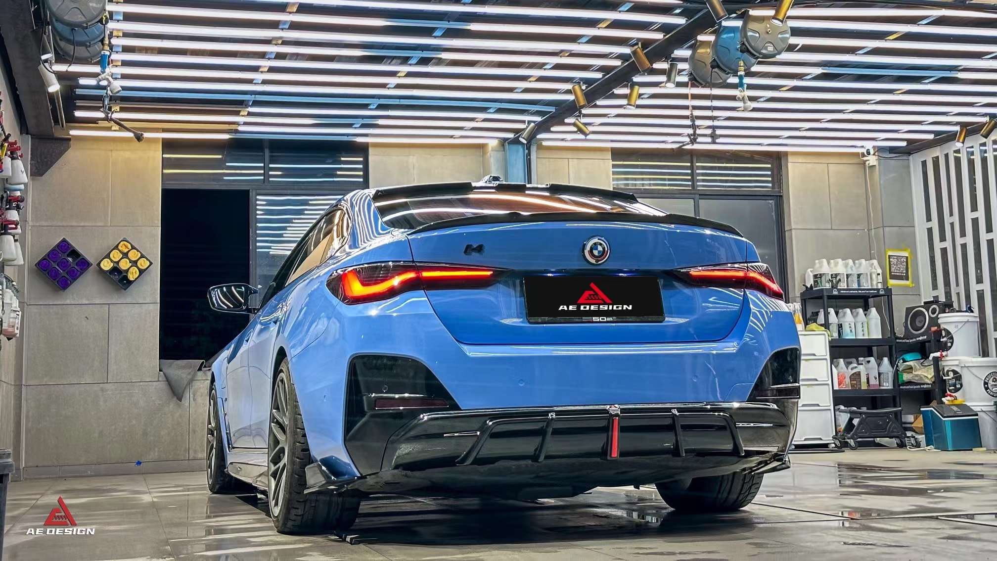 AERO DESIGN - BMW I4 G26 GLOSS BLACK REAR DIFFUSER - Aero Carbon UK