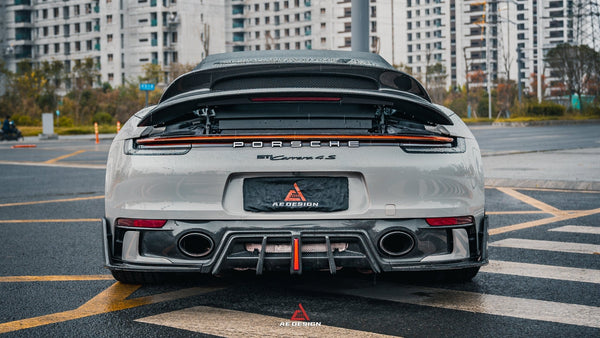 AE DESIGN - PORSCHE 911 992 CARRERA CARBON FIBRE REPLACEMENT REAR DIFFUSER