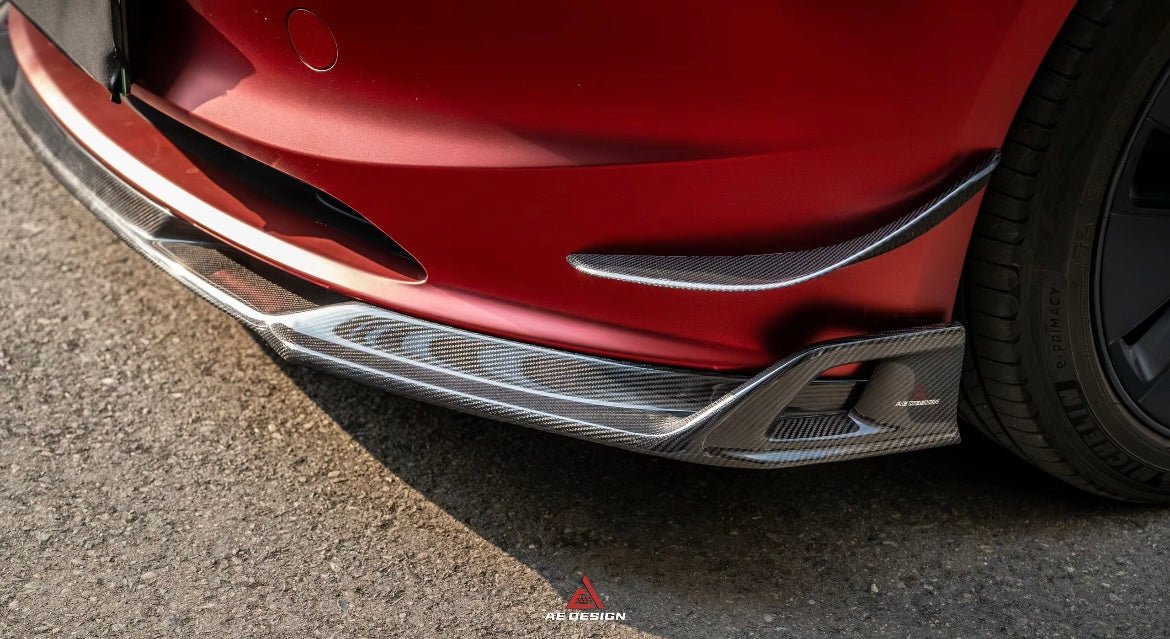 AERO DESIGN - TESLA MODEL 3 CARBON FIBRE FRONT LIP - Aero Carbon UK