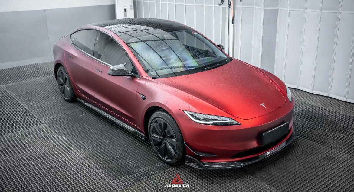 AERO DESIGN - TESLA MODEL 3 CARBON FIBRE FRONT LIP - Aero Carbon UK