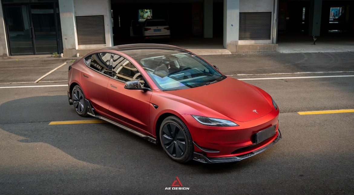 AERO DESIGN - TESLA MODEL 3 CARBON FIBRE FRONT LIP - Aero Carbon UK