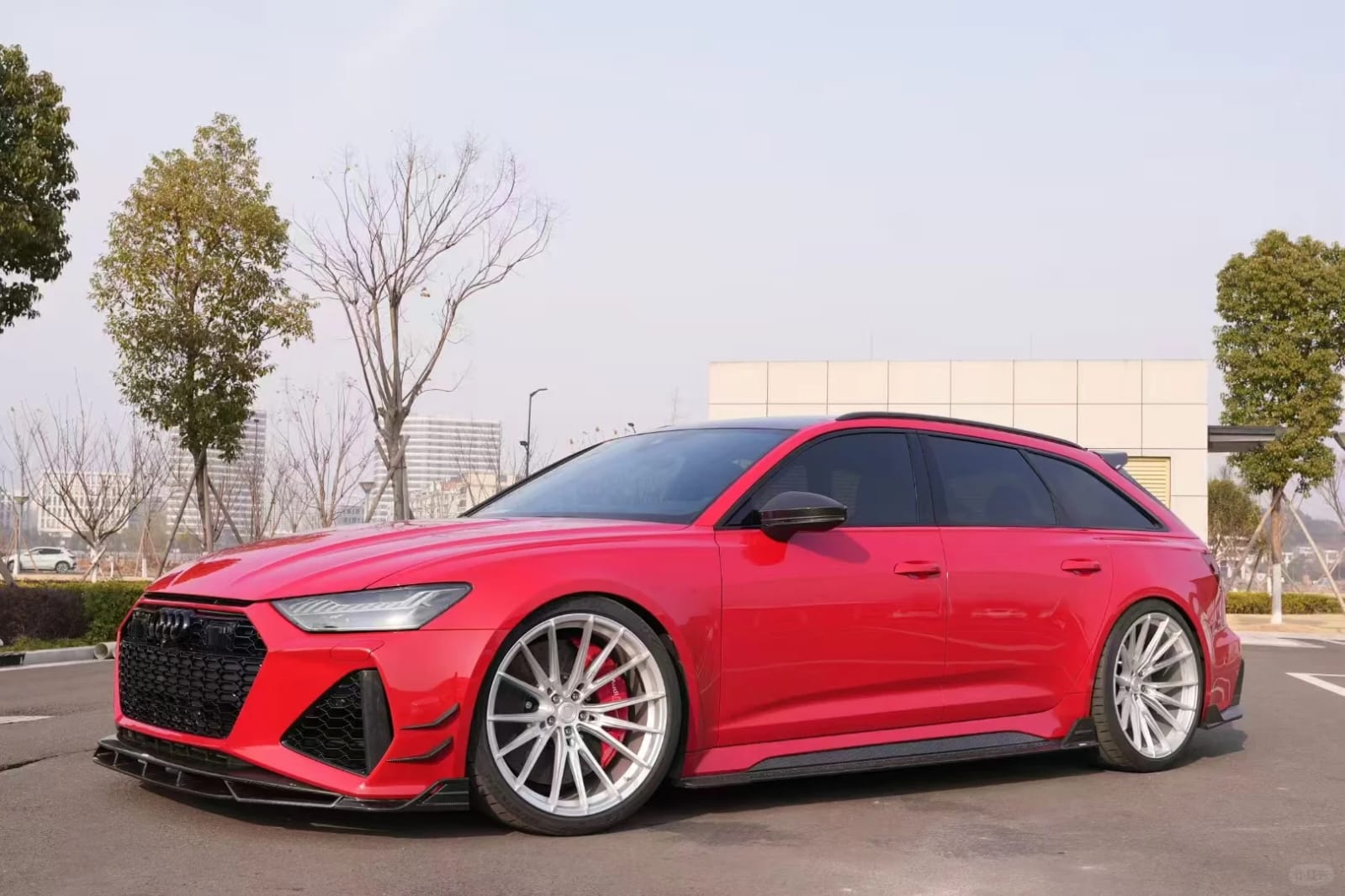 AULENA - AUDI RS6 C8 CARBON FIBER FRONT LIP - Aero Carbon UK